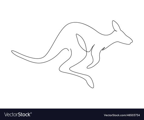 Wallaby Tattoo, Line Drawing Tattoos, Australia Art, Art Vector Illustration, Clever Logo, Drawing Tattoo, Line Art Vector, Heart Outline, One Line Drawing