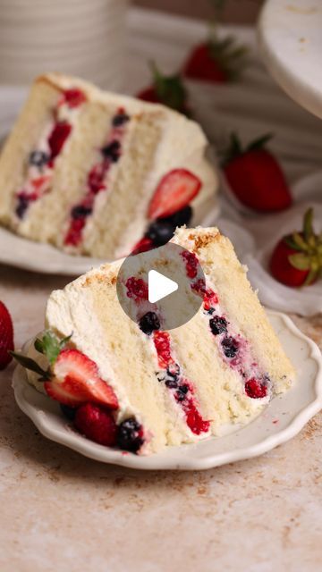 Zoha Malik on Instagram: "Summer Sweets Ep 1: The Berry Chantilly Cake of your dreams 🍓🫐  It’s light, fresh, moist, scrumptious and berry berry yummy 😉 (also, way better than Whole Foods.. I said what I said). Full recipe linked in bio, or comment “berry chantilly cake” to get it in your inbox!   https://bakewithzoha.com/berry-chantilly-cake/  #chantillycake #chantilly #berrychantillycake #summerdessert #baking #cake #berrycake #vanillacake #feedfeed #bakefromscratch" Whole Foods Chantilly Cake Recipe, Cupcakes Fruit, Italian Wedding Cake Recipe, Chantilly Cake, Chantilly Cake Recipe, Berry Cake Recipe, Berry Chantilly Cake, Fresh Fruit Cake, Summer Sweets