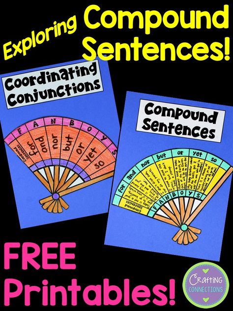 Teaching Compound Sentences, Fanboys Anchor Chart, Compound Sentences Anchor Chart, Compound Sentences Activities, Third Grade Language Arts Activities, Sentence Anchor Chart, Teaching Sentences, Simple And Compound Sentences, Cc Essentials