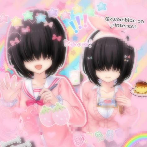 Black Hair, Holidays, Anime, Hair, Pink, Black, Kawaii