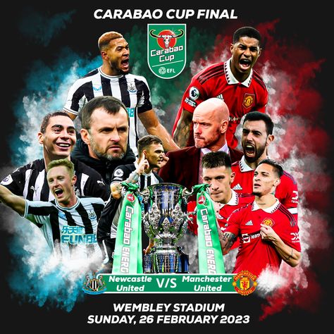 EFL Cup Final Match Poster. Design by me in Photoshop. Final Match Poster Design, Match Poster Design, Match Poster, Free Flyer Design, Efl Cup, Carabao Cup, Cup Final, Newcastle, Flyer Design