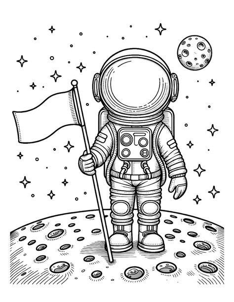 Free Astronaut Coloring Pages For Kids Astronaut Coloring, Science Drawing, Astronaut Drawing, Planet Colors, Space Coloring Pages, Space Drawings, Astronaut Art, Space Wallpaper, Moon Drawing