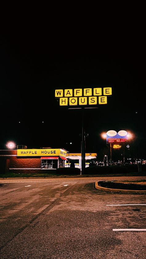 Honeycomb Wallpaper, Late Night Talking, Sign Photography, Late Night Talks, Waffle House, House Aesthetic, Color Vibe, American Architecture, Senior Photoshoot