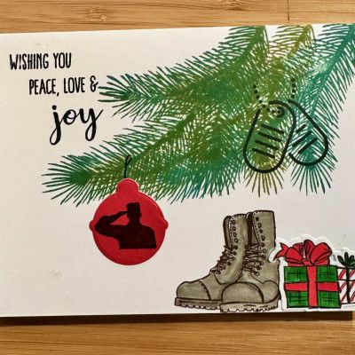 Military Christmas Cards, Military Christmas, Sunnies Studios, Card Challenges, Scrap Paper, The Military, Christmas Activities, Distress Ink, Petunias