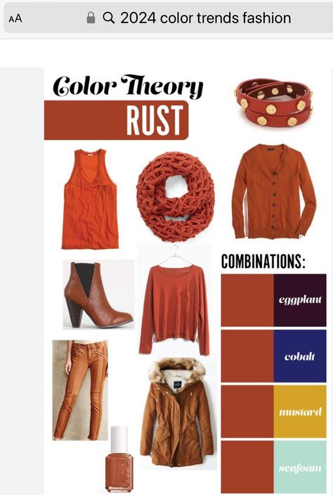 Autumn Color Palette Clothes, Seafoam Outfit, Warm Autumn Color Palette Outfits, Autumn Color Palette Fashion, Mode Ab 50, Rust Color Dress, Cobalt Dress, Colour Combinations Fashion, Color Combos Outfit