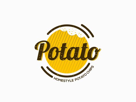 Snack Logo, Potato Snack, Food Logo Design Inspiration, Module Design, Logo Design Illustration, Potato Snacks, Illustration Template, Food Logo Design, Restaurant Logo