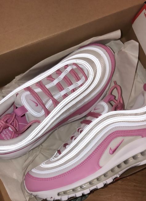 Nike Air Max 97 Pink, Nike 97s, Nike 97, Nike Airmax 97, Pink Nike Shoes, Pretty Sneakers, Preppy Shoes, Pretty Shoes Sneakers, Shoes Heels Classy