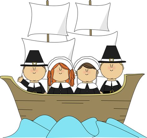 free children thanksgiving clip art | Pilgrims on the Mayflower - four pilgrims aboard the Mayflower with ... Pilgrim Crafts, Pilgrims And Indians, Thanksgiving History, Thanksgiving Clip Art, Thanksgiving Poster, Thanksgiving Classroom, Vintage Advertising Art, Casa Halloween, The Mayflower