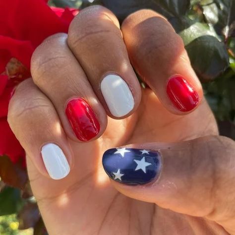 Red And White Nail Ideas, Nails With Stars, White Nail Ideas, Nail Theory, 4th Of July Nail, Patriotic Nails Design, Red And White Nails, Patriotic Nails, Usa Nails