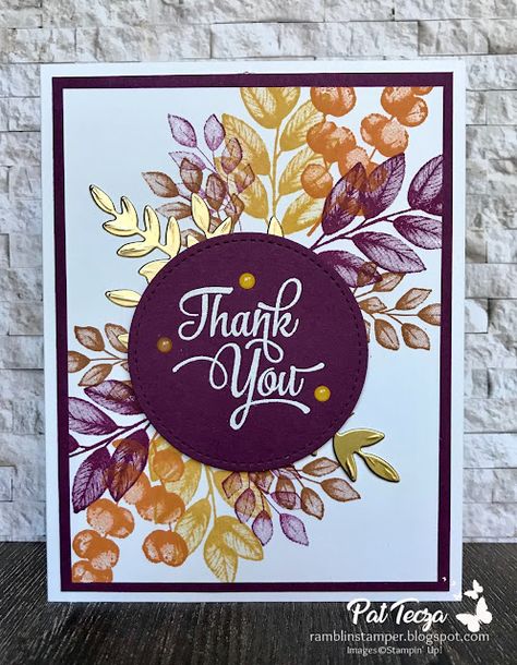 Thank U Cards, Handmade Thank You Cards, Leaf Cards, Whisper White, Product List, Thanksgiving Cards, Stamping Up Cards, Fall Cards, Creative Cards