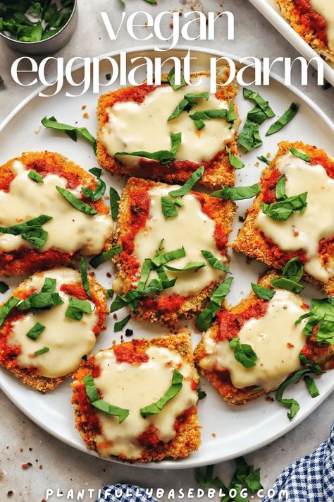 Vegan Gf Eggplant Parm, Vegan Eggplant Parmigiana, Vegan Eggplant Parm, Eggplant Parmesan Vegan, Eggplant Recipes Vegan, Eggplant Cannelloni, Vegetarian Dips, Vegan Eggplant Recipes, Vegan Casseroles