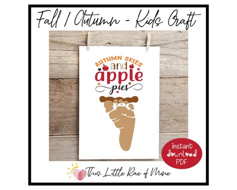 Harry Potter Footprint Art, Thanksgiving Crafts For Infants, Fall Footprint Art For Infants, Baby Footprint Crafts, Apple Crafts, Infant Art, September Art, Baby Footprint Art, November Crafts