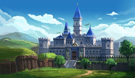 Legend of Zelda - Hyrule Castle by Minionslayer Hyrule Castle, Zelda Tattoo, Castle Tattoo, Zelda Birthday, Sims Building, Nintendo Art, Zelda Art, Ocarina Of Time, Zelda Breath