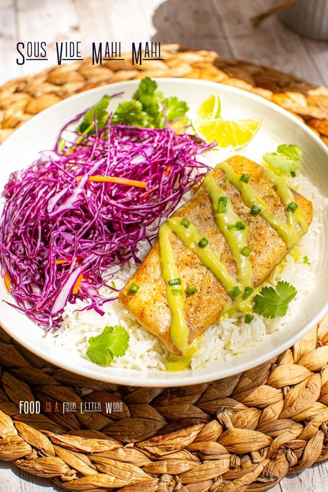 Sous Vide Mahi Mahi Recipe – FOOD is Four Letter Word Sous Vide Mahi Mahi, Cooking Mahi Mahi, Mahi Recipes, Mahi Mahi Recipe, Mahi Mahi Recipes, Fish Recipe, Egg Bites, Mahi Mahi, Poached Eggs