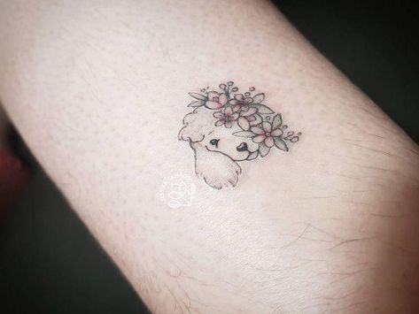 Maddy Tattoo, Tattoos Pets, Tiny Poodle, Poodle Tattoo, Tattoo Cute, Poddle, Poodle Dogs, Poodle Cuts, Puppy Cut