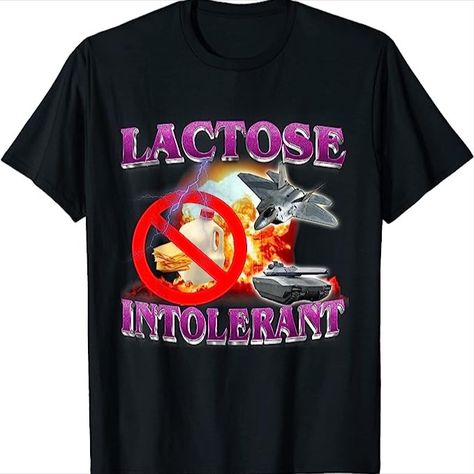 LACTOSE INTOLERANT .. the t-shirt Lactose Intolerant Shirt, Lactose Intolerant Funny, Blazer Short Sleeve, Meme Shirts, Lactose Intolerant, Meme Tshirts, Casual Blazer, Funny Meme, Black Casual