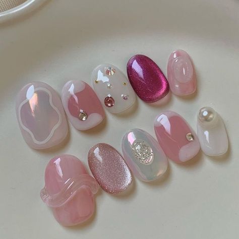 Kutek Disney, Fake Nails Designs, Hello Nails, Gel Nail Strips, Hippie Nails, Subtle Nails, Blush Nails, Pretty Gel Nails, Cute Gel Nails