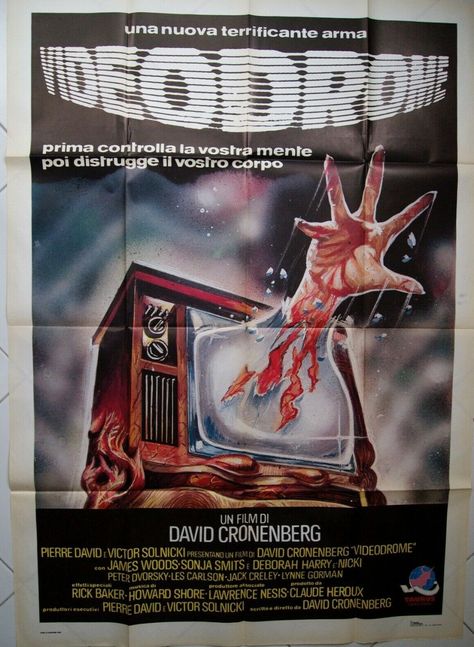 VIDEODROME Original POSTER Authentic CULT CRONENBERG James Woods - Debbie Harry | eBay Horror Movie Collection, Italian Movie Posters, Space Ghost, Horror Vintage, Film Vintage, 80s Horror, Film Horror, Horror Posters, Retro Horror