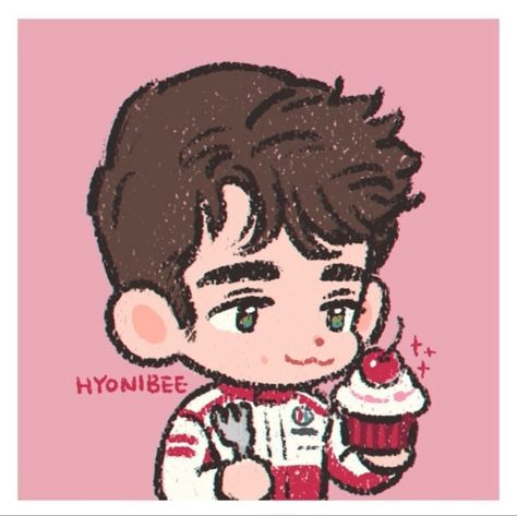 Hyonibee F1, Charles Leclerc Cartoon, Charles Leclerc Fanart, Charles Leclerc Drawing, F1 Fanart, Stickers F1, Birthday Painting, F1 Art, Football Boyfriend