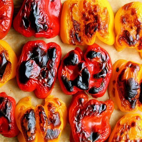 How To Roast Peppers, Red Pepper Sandwich, Roast Peppers, Fodmap Dinner, Roasted Red Pepper Soup, Red Pepper Soup, Chile Guajillo, How To Roast, Jillian Harris