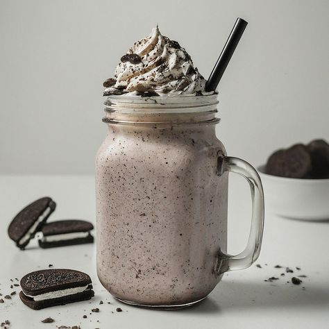 Classic Oreo Milkshake - Instacart Oreo Shake Aesthetic, Oreo Milkshake Aesthetic, Milkshakes Aesthetic, Oreo Drink, Oreo Frappe, Milkshake Aesthetic, Milkshake Oreo, Oreo Frappuccino, Oreo Milkshake Recipe