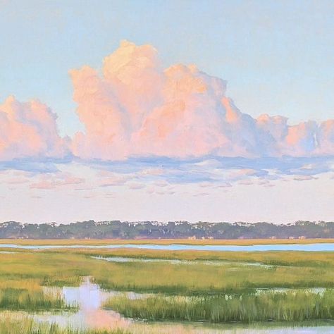 Coastal Landscape Paintings, Marsh Art, Marsh Watercolor, Coastal Oil Paintings, Marsh Painting, Marsh Acrylic Painting, Watercolor Marsh Landscape Paintings, Marsh Artwork, Salt Marsh Painting