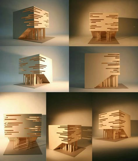 Cubes Architecture, Concept Models Architecture, Wood Architecture, Architecture Model Making, Architecture Concept, Architecture Concept Drawings, Architecture Design Concept, Facade Architecture, Architecture Portfolio