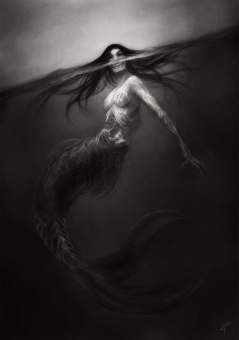 Something tells me you wouldn't want to encounter her...  Nightmare Mermaid by Aranda Dill Female Pirates, Evil Mermaids, No Ordinary Love, Dark Mermaid, Creatures Of The Deep, Siren Core, Nightmare Fuel, Siren Mermaid, Mermaids Sirens