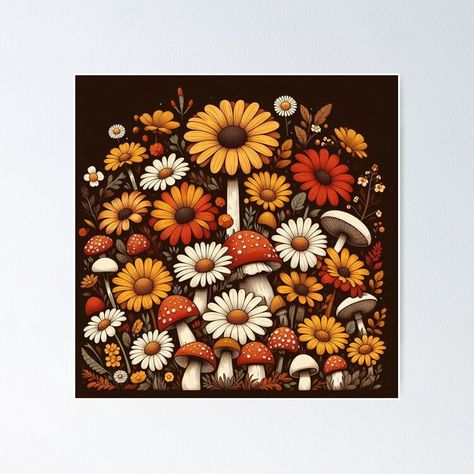 Get my art printed on awesome products. Support me at Redbubble #RBandME: https://www.redbubble.com/i/poster/Mushroom-And-White-Daisy-by-DeeCeeFashion/163472614.LVTDI?asc=u Poster Mushroom, Daisy Poster, White Daisy, Wall Arts, Flower Painting, Sale Poster, Awesome Products, Daisy, Stuffed Mushrooms