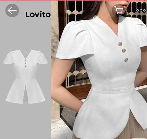 Simple White Dress, Casual Formal Dresses, Stylish Work Attire, Party Wear Indian Dresses, Pleated Blouse, Looks Chic, Affordable Clothes, Work Attire, Fashion Tops