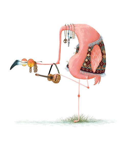 Showcase and discover the latest work from top online portfolios by creative professionals across industries. Bird Character, Flamingo Illustration, Character Design Digital Art, 동화 삽화, Funny Flamingo, Naive Illustration, Flamingo Art, Animal Character, Cartoon Sketches