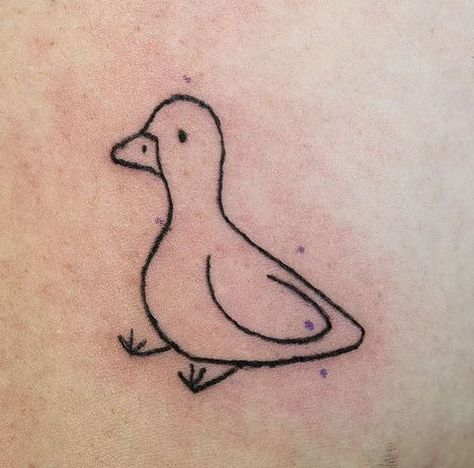 duck tattoo • Instagram Lucky Duck Tattoo, Cartoon Duck Tattoo, Rubber Duck Tattoo, Goose Tattoo, Duck Tattoos, Water Tattoo, Tattoo Instagram, Tattoos And Piercings, I Tattoo