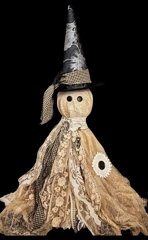 Primitive Halloween Crafts, Halloween Shadow Box, Ghost Crafts, Fall Pumpkin Crafts, Halloween Craft Projects, Halloween Lanterns, Doll Diy, Primitive Halloween, Fall Halloween Crafts