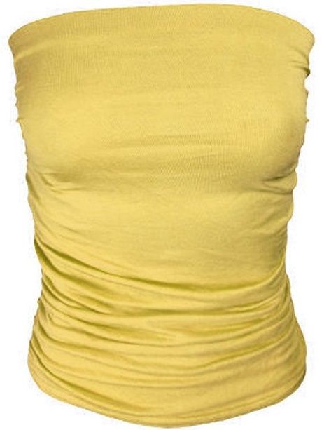 CRAZY GIRLS - RUCHED - BANDEAU BRA / TUBE TOP -- YELLOW