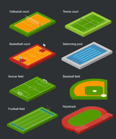 Sports Ground Design, Minecraft Sports Field, Minecraft Tennis Court, Minecraft Basketball Court, Sport Hall Architecture, Sports Complex Design Concept, Sports Complex Design, Educational And Sports Architecture, Play Area Indoor