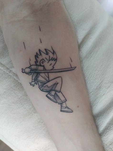 Scott Pilgrim Vs The World Tattoo, Scott Pilgrim Tattoo Ideas, Persona 3 Tattoo, Scott Pilgrim Tattoo, Pilgrim Tattoo, Persona Tattoo, Cartoon Knight, Anime Tats, Wallace Wells