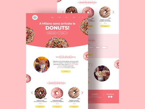 Cookie Website, Candy Website Design, Sweet Website Design, Cookie Website Design Inspiration, Donut Website Design, Donut Shop Website Design, Doughnut Graphic Design, Cookies Website, Ice Cream Menu