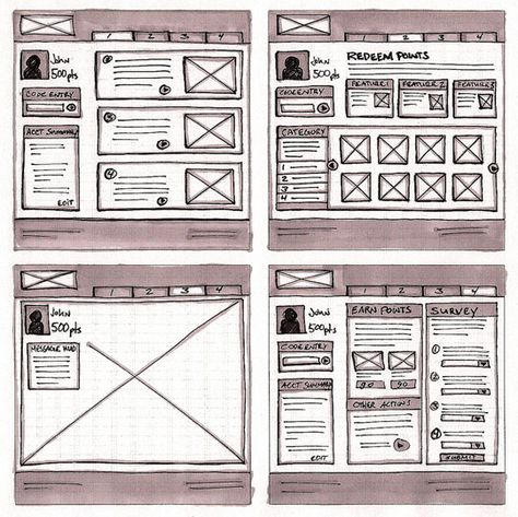 18 Great Examples of Sketched UI Wireframes and Mockups by Web Design Ledger - http://webdesignledger.com/inspiration/18-great-examples-of-sketched-ui-wireframes-and-mockups Wireframe Sketch, Wireframe Mockup, Simple Web Design, Wireframe Design, Page Layouts, Web Design Tips, User Experience Design, Ui Design Inspiration, Web Layout