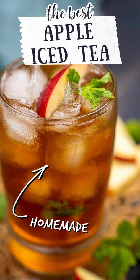 Apple Iced Tea, Apple Soda, Sweet Tea Recipes, Iced Tea Recipe, Iced Drinks Recipes, Apple Drinks, Resep Smoothie, Tea Drink Recipes, Drink Recipes Nonalcoholic