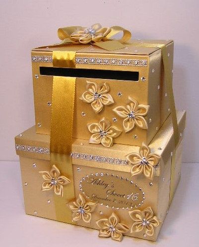 Gold Wedding Card, Gold Card Box Wedding, Gold Card Box, Money Card Box, Diy Card Box, Money Box Wedding, Card Box Holder, Money Card, Wedding Card Box