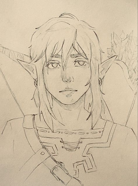 sketch of Link from Breath of the wild! <3 Legend Of Zelda Manga, Steven Universe Background, Zelda Drawing, Legend Of Zelda Memes, Zelda Breath Of The Wild, Creative Drawing Prompts, Zelda Art, Legend Of Zelda Breath, Zelda Breath