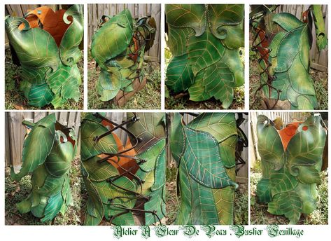 Lutine-composition by Artapologia on DeviantArt Leaf Corset, Tinkerbell Costume, Poison Ivy Costumes, Magical Room, Wedding Dresses Whimsical, Larp Costume, Steampunk Cosplay, Leather Leaf, Anime Nerd