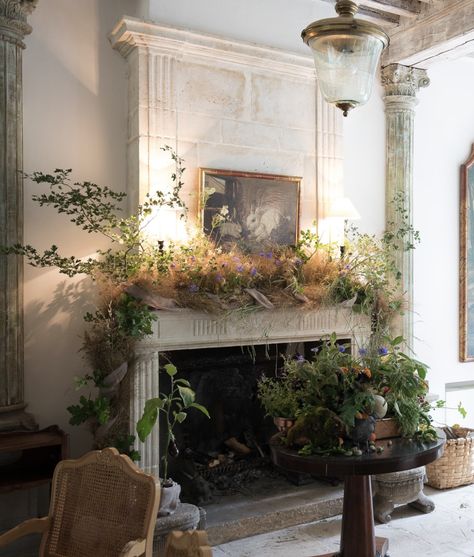 France workshop – Emily Thompson Flowers Wedding Reception Greenery, Fireplace Flowers, Mantlepiece Decor, Floral Arranging, The Fray, Flower Inspiration, Floral Arch, Ceremony Backdrop, Gardening Supplies