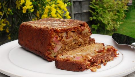 Rhubarb & Ginger Cake Rhubarb Cake Recipes, Pectin Recipes, Custard Cake Recipes, Stem Ginger, Ginger Jam, Loaf Cake Recipes, Rhubarb Cake, Bread Muffins, Tray Bake