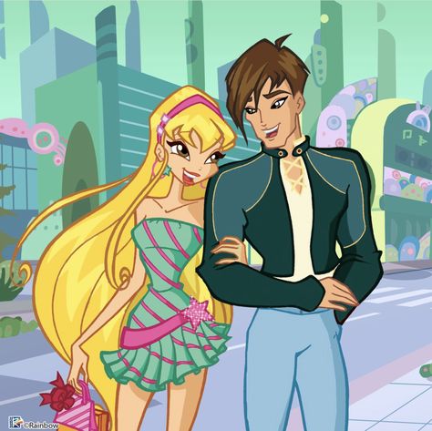 Stella And Brandon Winx Club, Brandon Winx Club, Stella Brandon, Stella And Brandon, Aesthetic Wings, Candace Flynn, Stella Fashion, Couples Halloween Outfits, Bloom Winx Club