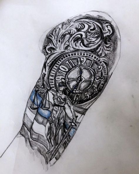 Blue Line Tattoo, Cop Tattoos, Police Tattoo, Collar Tattoo, Best Tattoo Ideas For Men, Patriotic Tattoos, Rose Tattoos For Men, Geometric Tattoo Arm, Men Tattoos Arm Sleeve