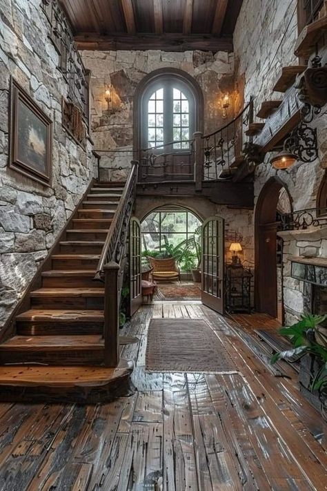 Designing A Living Room, Dark Home Decor, Fantasy House, Dream House Interior, Stone Houses, Design Your Dream House, Off Grid Living, Apartment Inspiration, Stone House