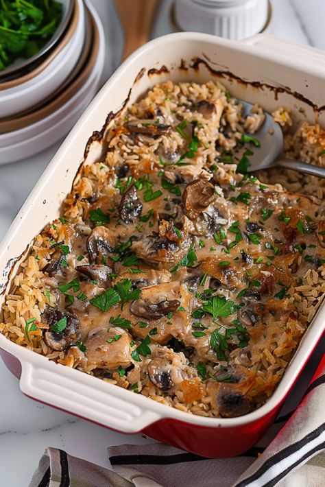 Chicken Marsala Casserole, Mushrooms And Rice, Plan Ahead Meals, Fajita Casserole, Chicken Casserole Dinners, Chicken Fajita Casserole, Chicken And Rice Casserole, Chicken Fajita, Chicken Marsala