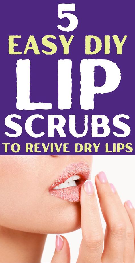 Diy Lip Scrubs, Diy Lip Mask, Easy Diy Scrub, Homemade Lip Scrub, Diy Lip Scrub, Glowing Skin Secrets, Best Exfoliators, Lip Scrub Recipe, Easy Curls