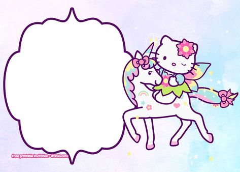 Cool FREE Hello Kitty Unicorn Birthday Invitation Template Kitty Invitation Card, Hello Kitty Birthday Card, Hello Kitty Invitation Card, Hello Kitty Invitation, Rapunzel Birthday Invitation, Sanrio Pics, Hello Kitty Unicorn, Hello Kitty Paper, Unicorn Wallpapers